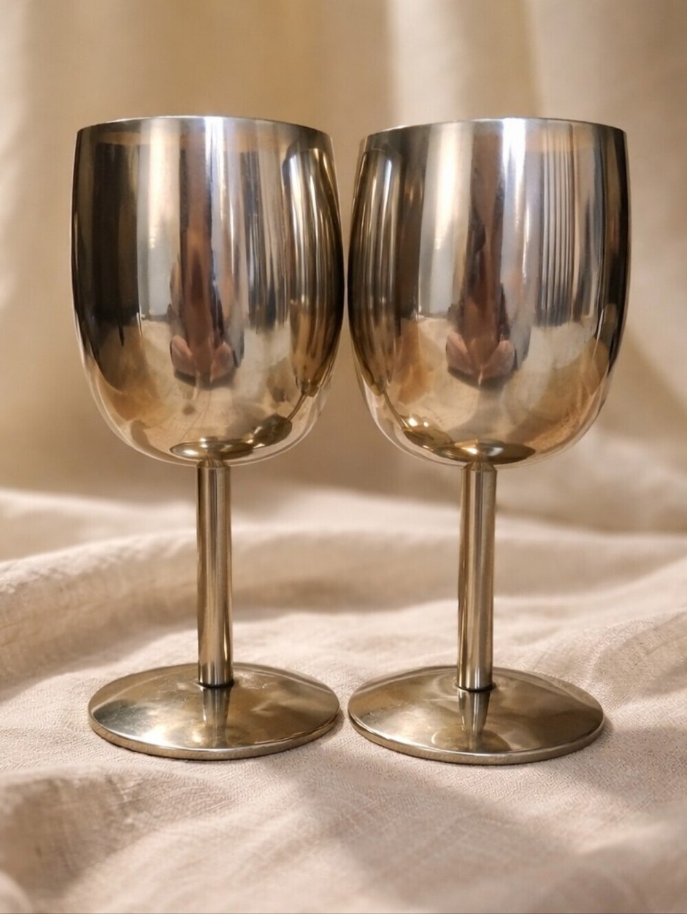 Elegant Silver Wine Goblets